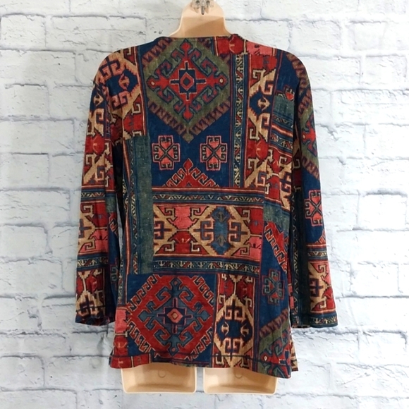 Lauren Ralph Lauren Top Southwest Design Long Sleeve Sz XL - Picture 3 of 4